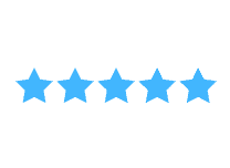 Five stars on a white background.