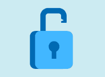 A blue padlock on a blue background.